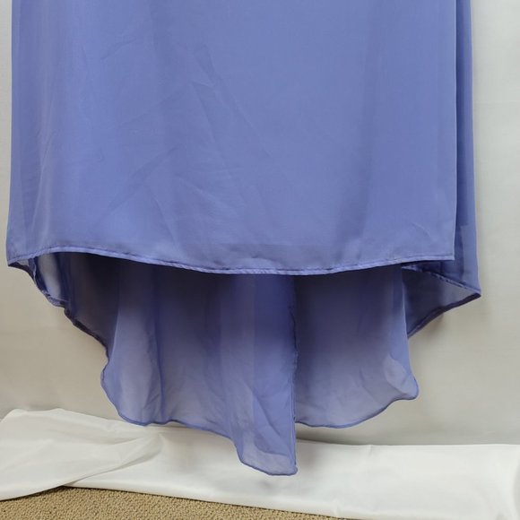 alfred angelo periwinkle halter top embellished neckline racer back - Picture 5 of 12